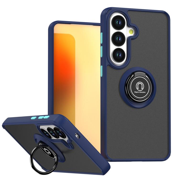 For Samsung Galaxy S26 5G Q Shadow 1 Series TPU + PC Phone Case with Ring(Royal Blue)