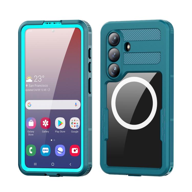 For Samsung Galaxy S26 5G RedPepper IP68 Waterproof Triple-proof MagSafe Phone Case(Lake Blue + Grass Blue)