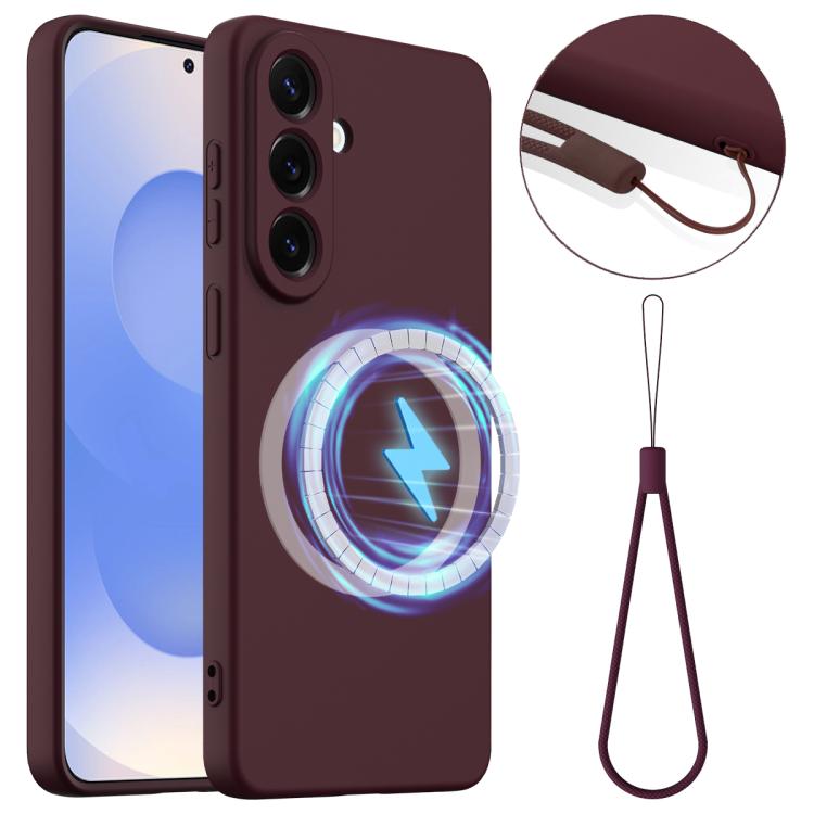 For Samsung Galaxy S26 5G Shockproof Silicone Magsafe Phone Case(Plum Color)