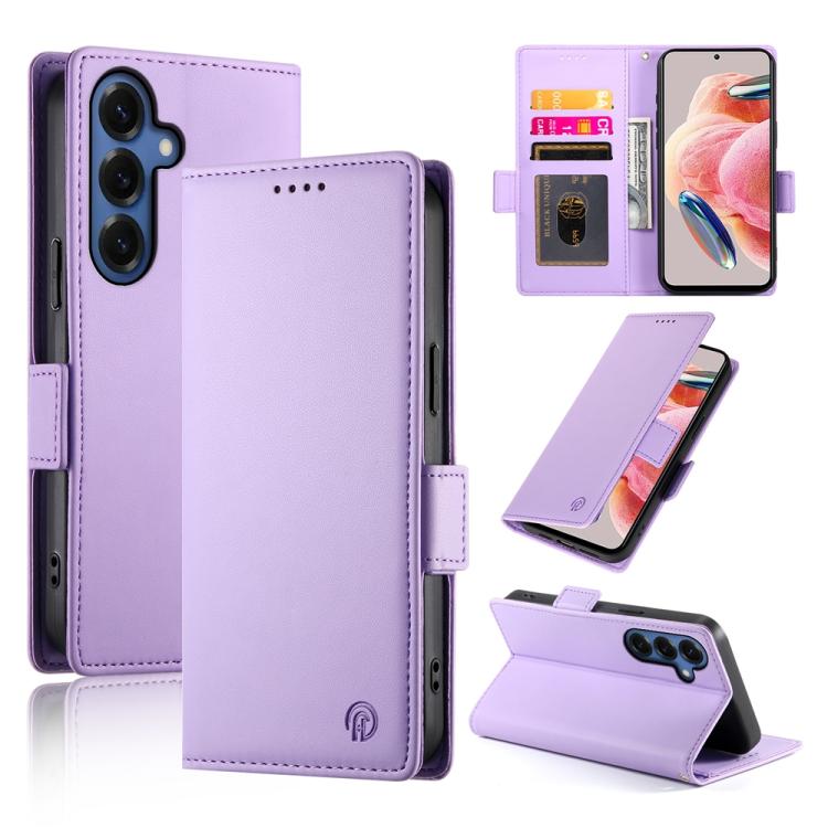 For Samsung Galaxy S26 5G Side Buckle Magnetic Frosted Leather Phone Case(Purple)