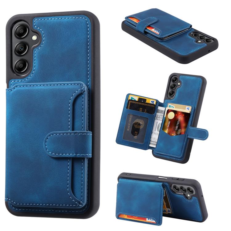 For Samsung Galaxy S26 5G Skin Feel Dream RFID Anti-theft PU Card Bag Phone Case(Peacock Blue)