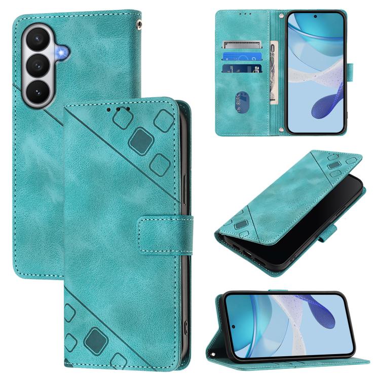 For Samsung Galaxy S26 5G Skin-feel Embossed Leather Phone Case(Green)