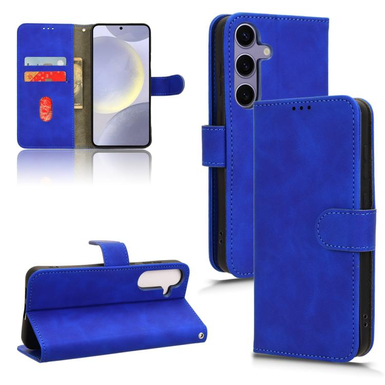 For Samsung Galaxy S26 5G Skin Feel Magnetic Flip Leather Phone Case(Blue)