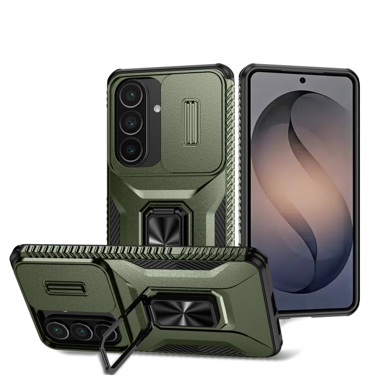 For Samsung Galaxy S26 5G Sliding Camshield Holder Phone Case(Alpine Green)