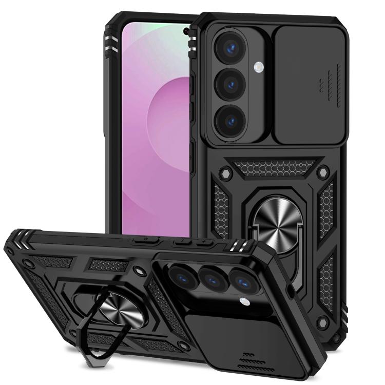 For Samsung Galaxy S26 5G Sliding Camshield Holder Phone Case(Black)