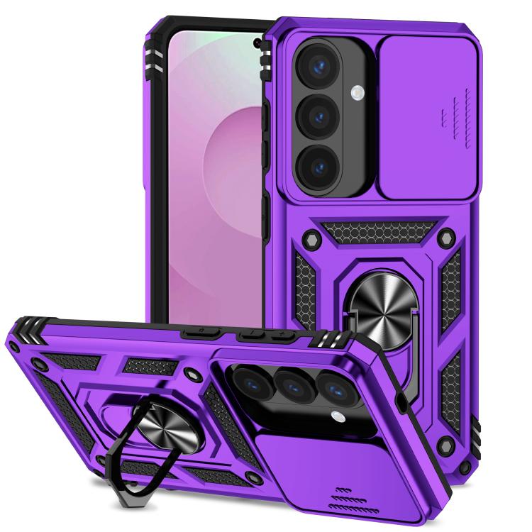 For Samsung Galaxy S26 5G Sliding Camshield Holder Phone Case(Purple)
