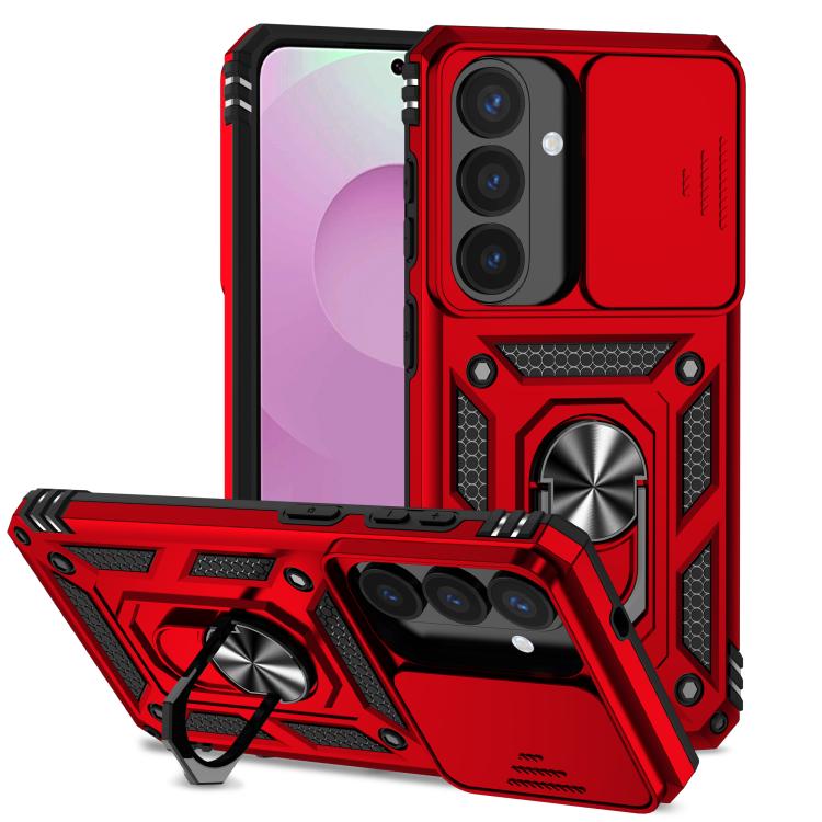 For Samsung Galaxy S26 5G Sliding Camshield Holder Phone Case(Red)