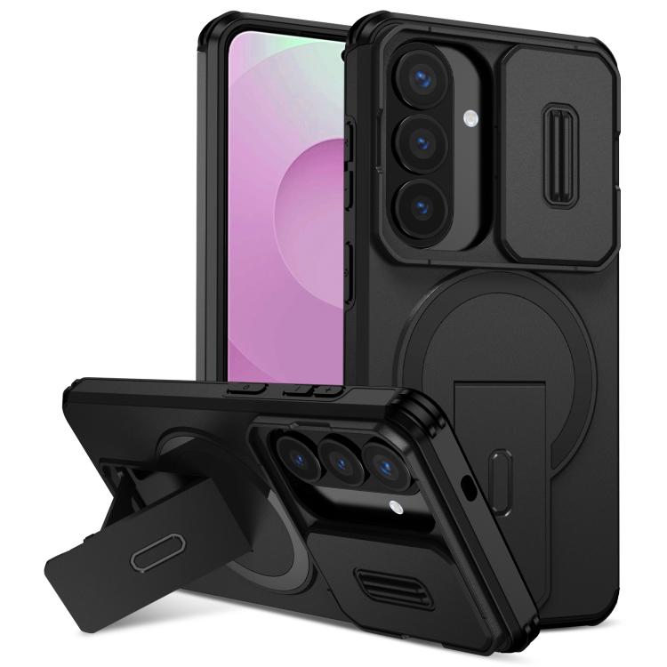 For Samsung Galaxy S26 5G Sliding Camshield MagSafe Holder Phone Case(Black)