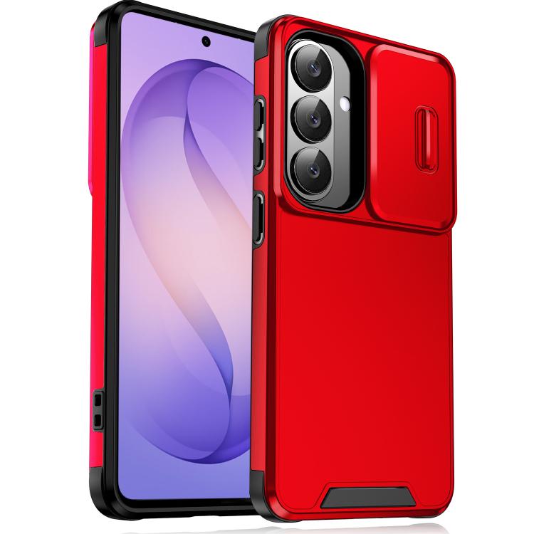 For Samsung Galaxy S26 5G Sliding Camshield TPU + PC Phone Case(Red)