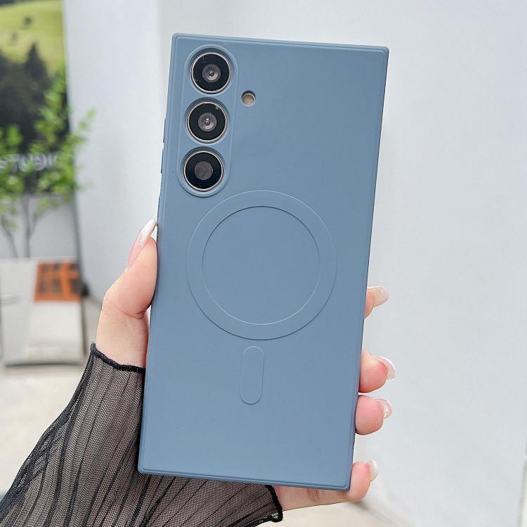 For Samsung Galaxy S26 5G Solid Color Liquid Silicone MagSafe Magnetic Phone Case(Lavender Grey)