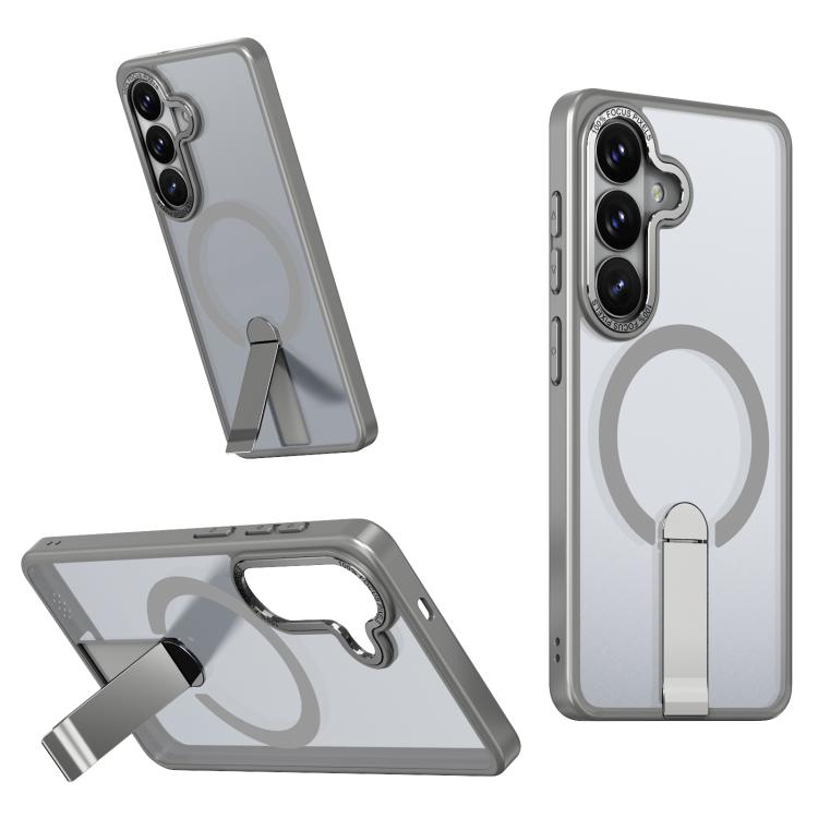 For Samsung Galaxy S26 5G Star Shine Series TPU + PC MagSafe Phone Case with Fold Holder(Grey)