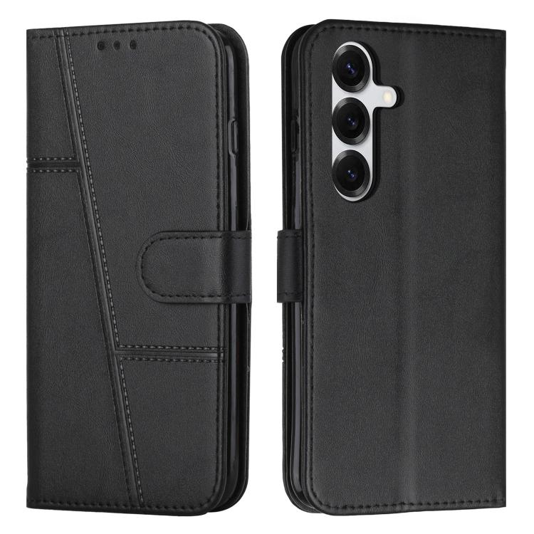 For Samsung Galaxy S26 5G Stitching Calf Texture Buckle Leather Phone Case(Black)