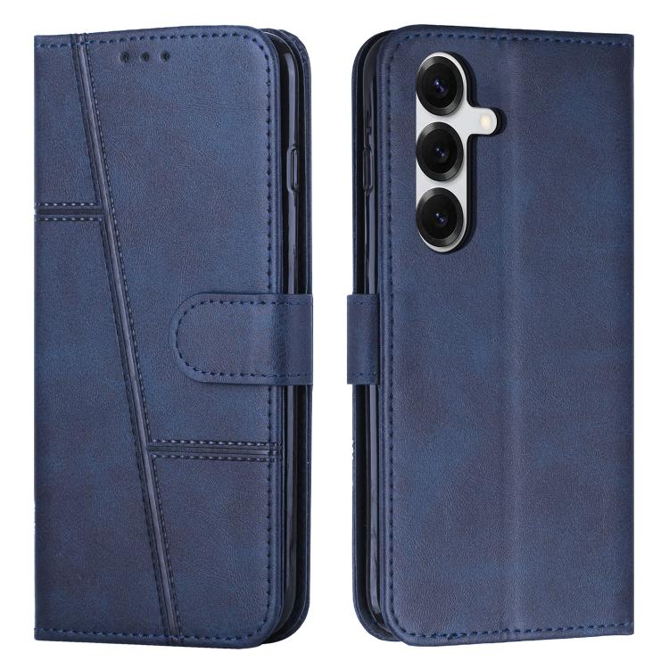 For Samsung Galaxy S26 5G Stitching Calf Texture Buckle Leather Phone Case(Blue)