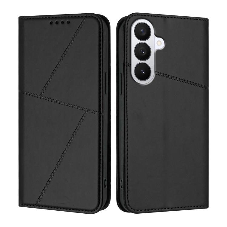 For Samsung Galaxy S26 5G Strong Magnetic Frosted Flip Leather Phone Case(Black)