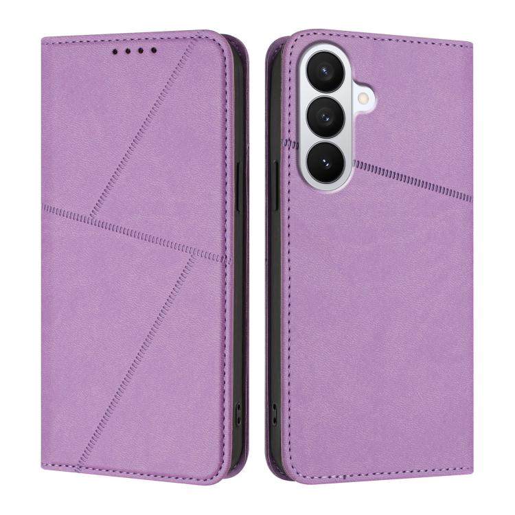 For Samsung Galaxy S26 5G Strong Magnetic Frosted Flip Leather Phone Case(Light Purple)