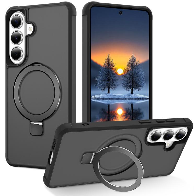 For Samsung Galaxy S26 5G TPU+PC MagSafe Magnetic Holder Phone Case(Black)
