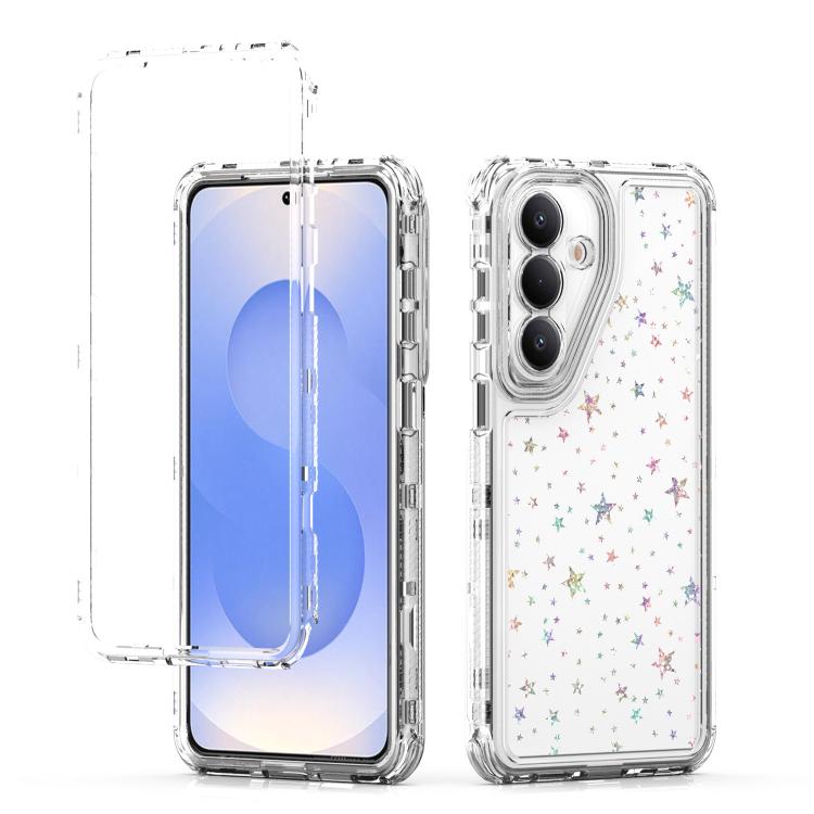 For Samsung Galaxy S26 5G Transparent Acrylic Laser Paper Phone Case(Stars)