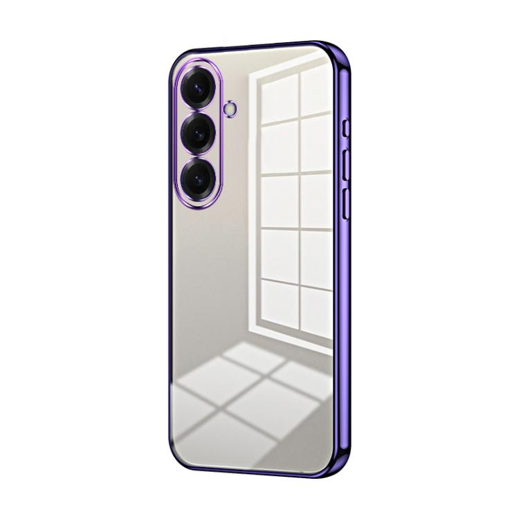 For Samsung Galaxy S26 5G Transparent Plating Fine Hole Phone Case(Purple)