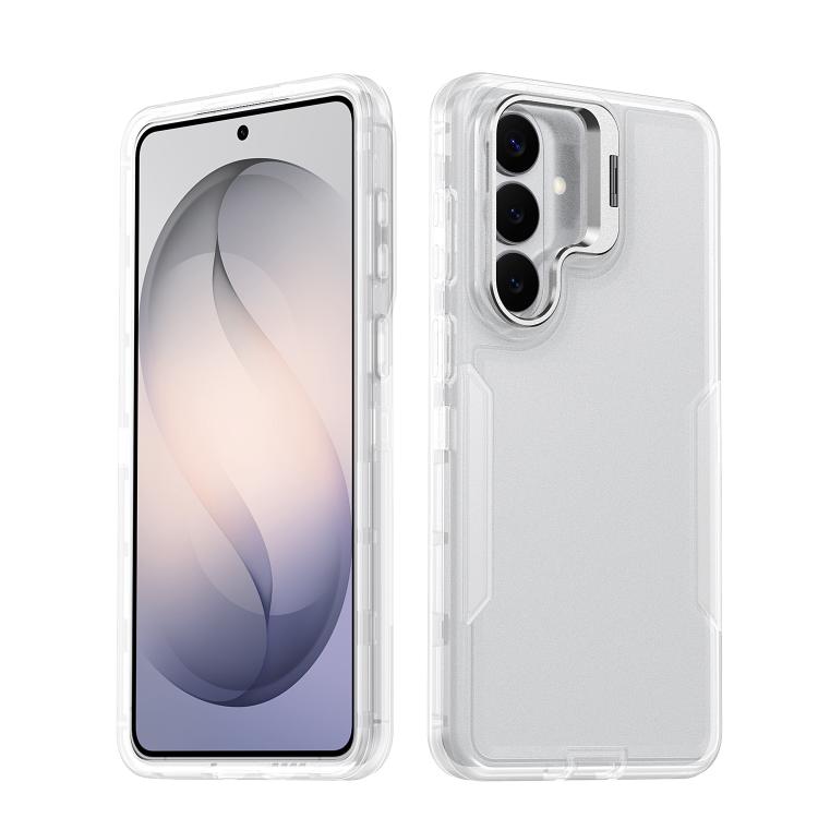 For Samsung Galaxy S26 5G Traveler Lens Frame Holder Phone Case(Semi-transparent)