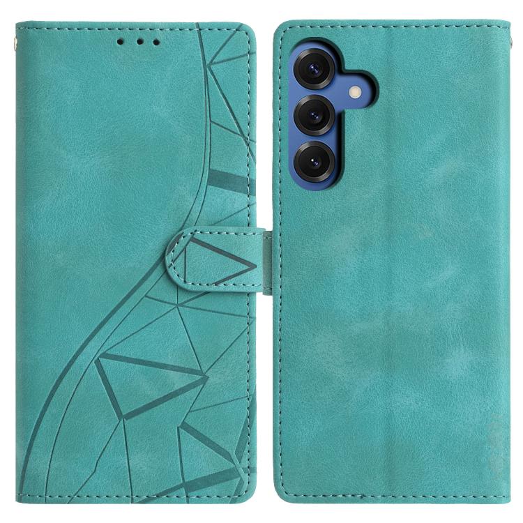 For Samsung Galaxy S26 5G Triangles Embossed Leather Phone Case(Green)