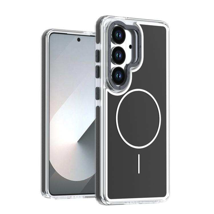For Samsung Galaxy S26 5G Vibrant Dual-color TPU + Acrylic Magnetic Phone Case(Black)