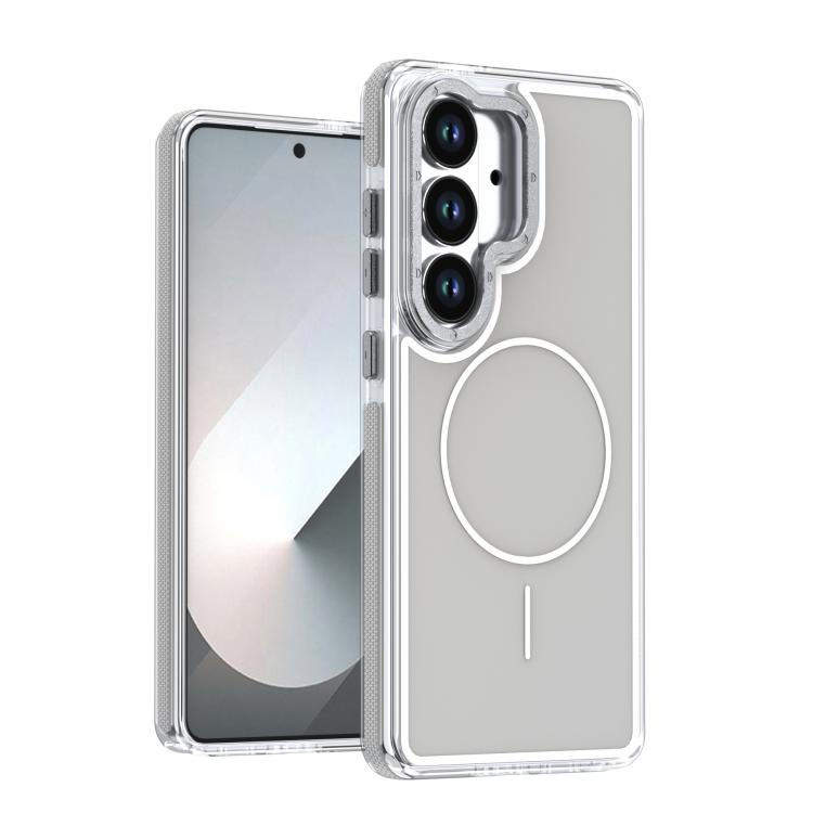 For Samsung Galaxy S26 5G Vibrant Dual-color TPU + Acrylic Magnetic Phone Case(Gray)