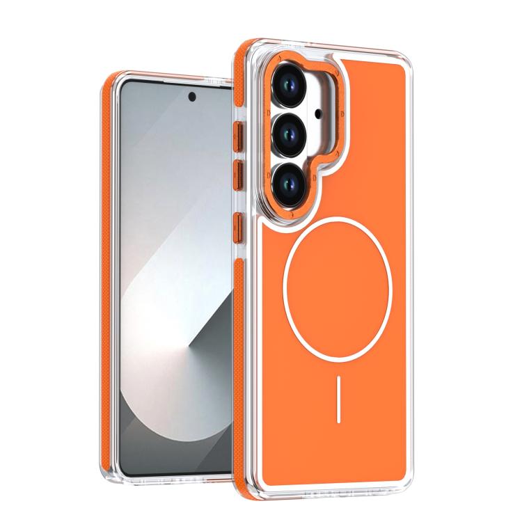 For Samsung Galaxy S26 5G Vibrant Dual-color TPU + Acrylic Magnetic Phone Case(Orange)