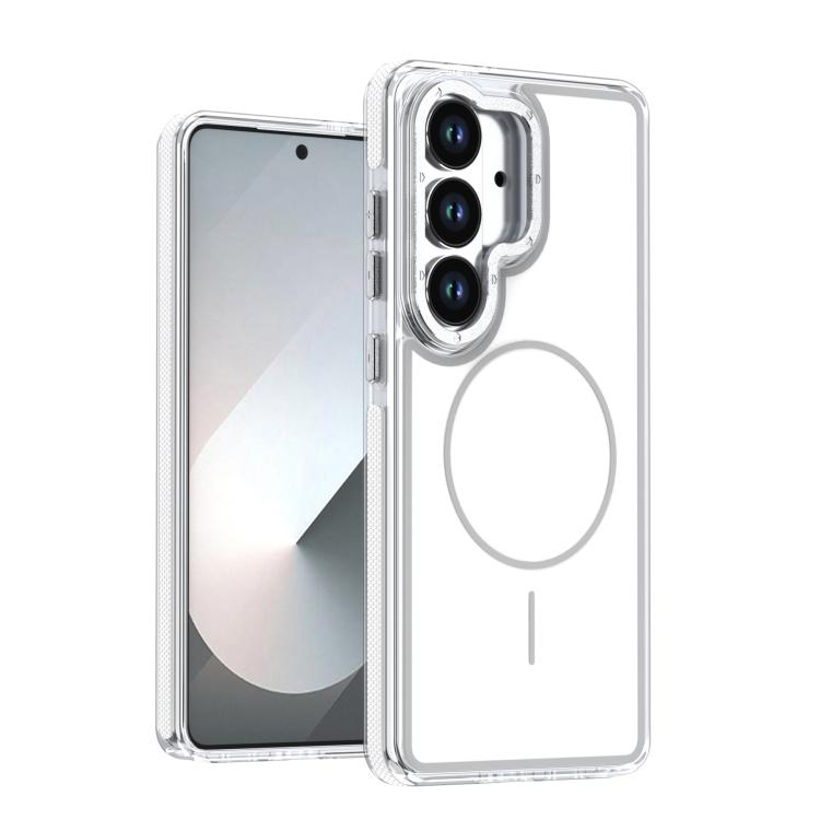 For Samsung Galaxy S26 5G Vibrant Dual-color TPU + Acrylic Magnetic Phone Case(White)