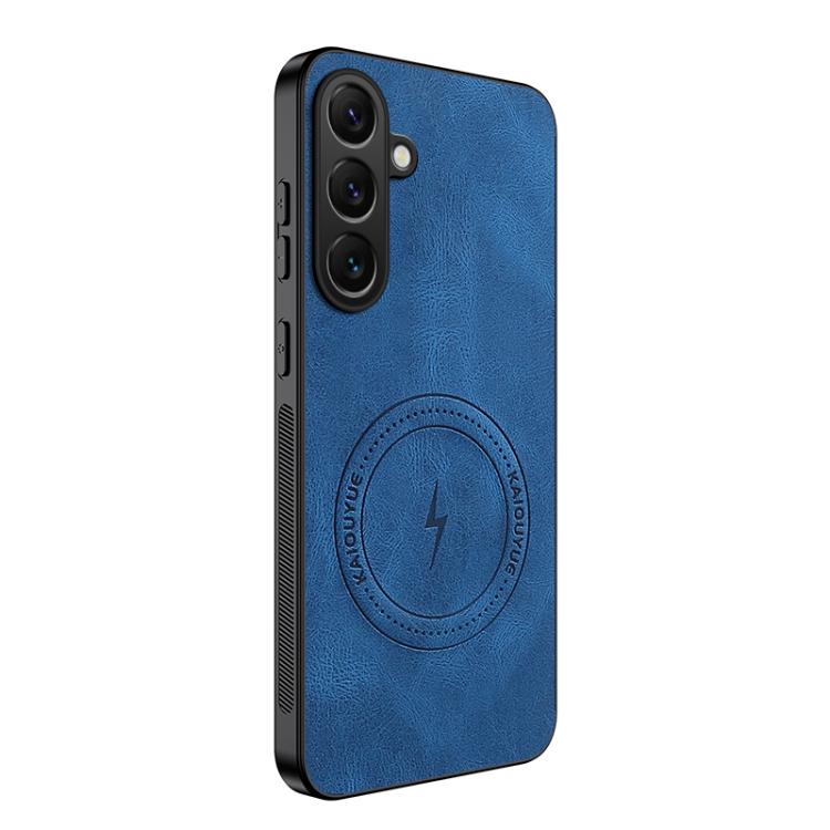 For Samsung Galaxy S26 5G WANLONFENG SD Series Nappa Texture Magnetic Phone Case(Blue)