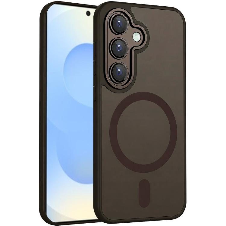 For Samsung Galaxy S26 5G XDcase Skin Feel Magnetic Frosted Phone Case with Lens Film(Brown)