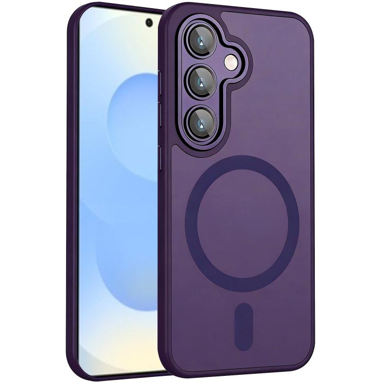 For Samsung Galaxy S26 5G XDcase Skin Feel Magnetic Frosted Phone Case with Lens Film(Purple)