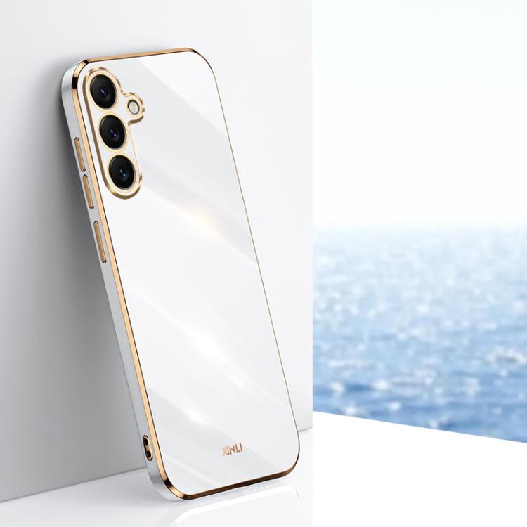 For Samsung Galaxy S26 5G XINLI Straight Edge 6D Electroplate TPU Phone Case(White)
