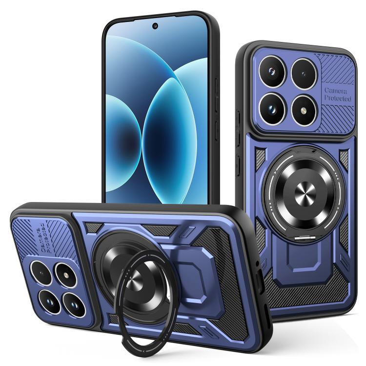 For Xiaomi 17 Armor Rotating Holder MagSafe Phone Case(Blue)