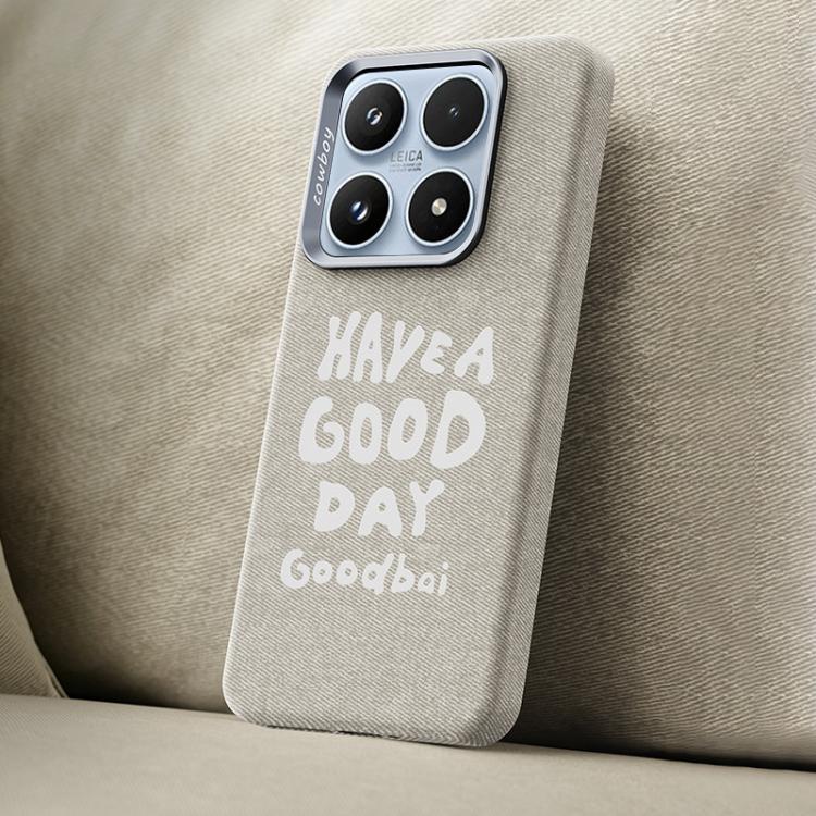 For Xiaomi 17 Beautiful Series Denim Texture Full Coverage Magnetic Phone Case(Beige)