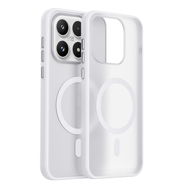 For Xiaomi 17 Boundless Transparent Series Skin Feel Frosted Clear Magnetic Phone Case(Transparent White)