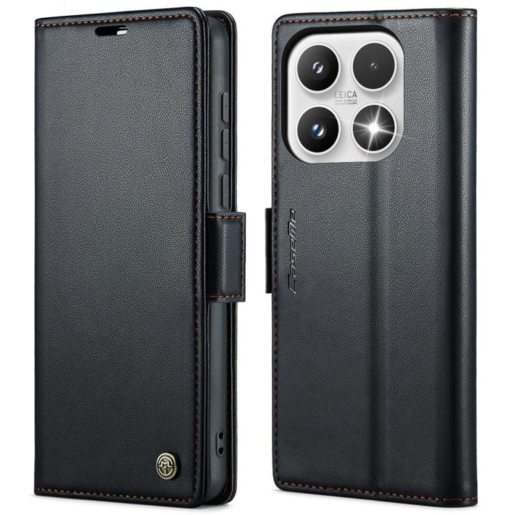 For Xiaomi 17 CaseMe 023 Butterfly Buckle Litchi Texture RFID Anti-theft Leather Phone Case(Black)