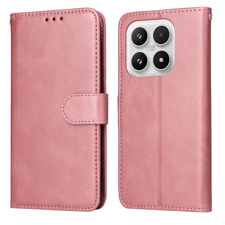 For Xiaomi 17 Classic Calf Texture Flip Leather Phone Case(Rose Gold)