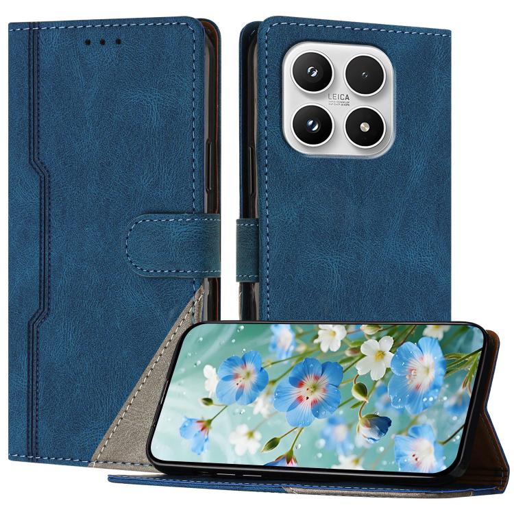 For Xiaomi 17 Color Matching Buckle Clasp Vegan Leather Phone Case(Blue)