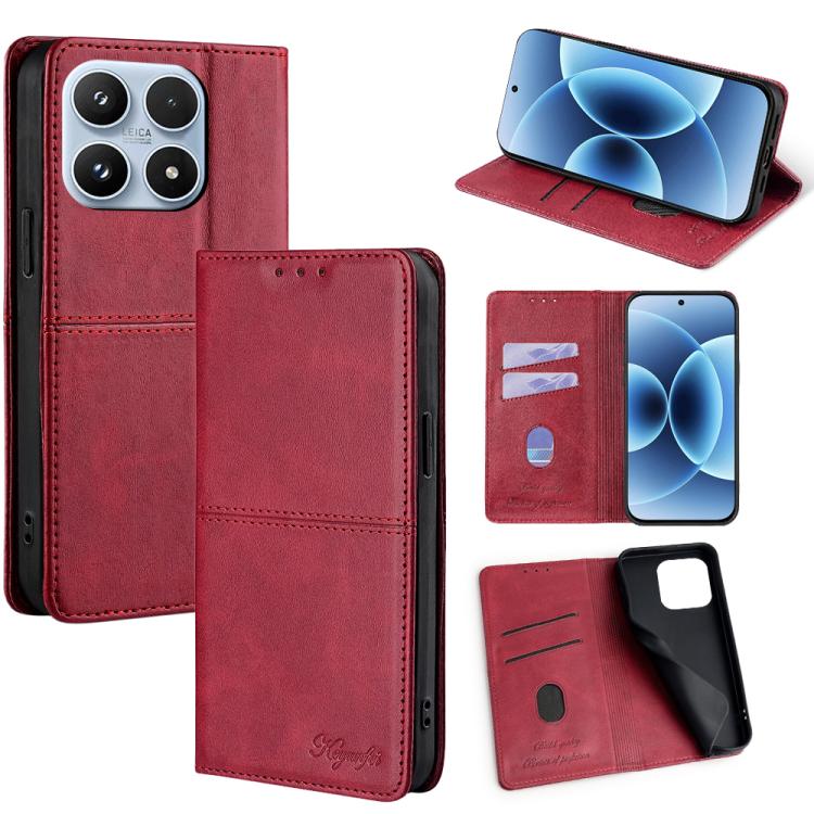 For Xiaomi 17 Cow Texture Magnetic Leather Phone Case(Red)