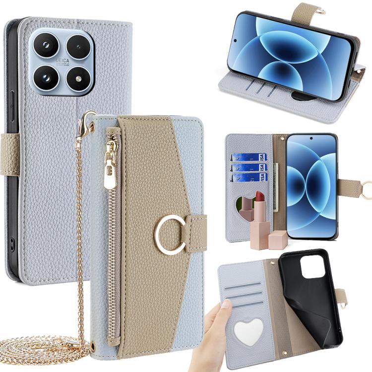For Xiaomi 17 Crossbody Litchi Texture Leather Phone Case(Blue)