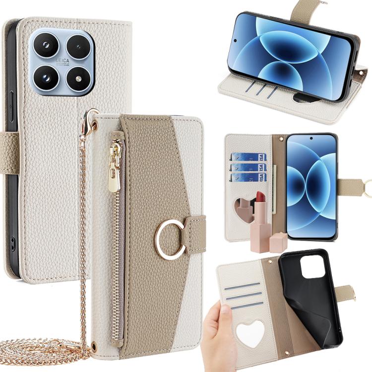 For Xiaomi 17 Crossbody Litchi Texture Leather Phone Case(White)