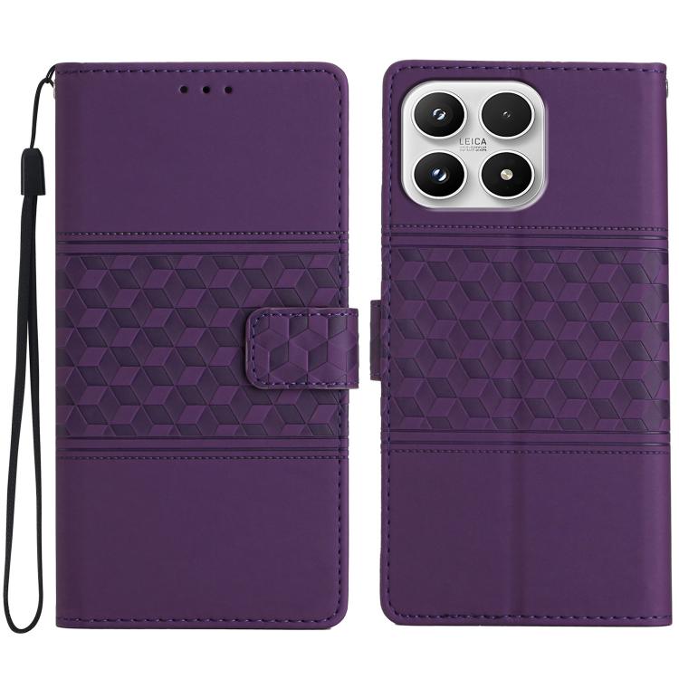 For Xiaomi 17 Diamond Embossed Skin Feel Leather Phone Case(Purple)