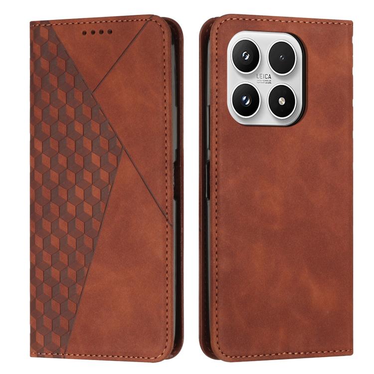 For Xiaomi 17 Diamond Splicing Skin Feel Magnetic Leather Phone Case(Brown)