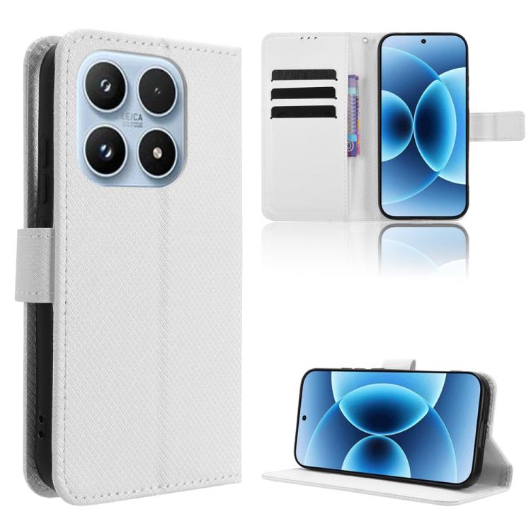 For Xiaomi 17 Diamond Texture Leather Phone Case(White)
