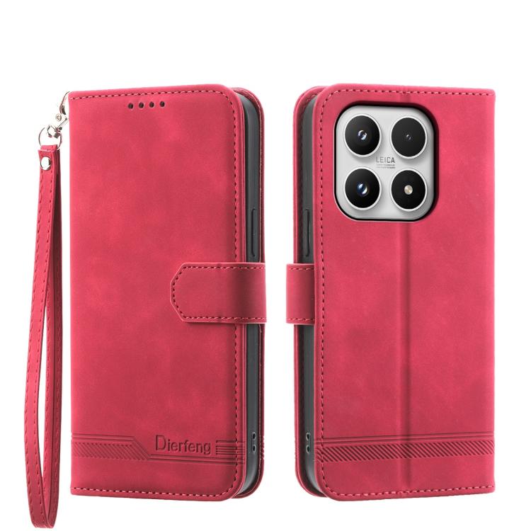 For Xiaomi 17 Dierfeng Dream Line TPU Hybrid PU Leather Phone Case(Red)