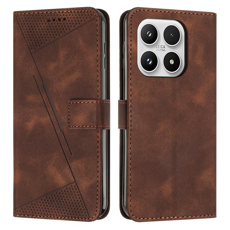 For Xiaomi 17 Dream Triangle Leather Phone Case with Lanyard(Brown)