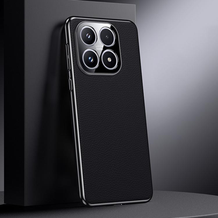 For Xiaomi 17 Genuine Leather PC Phone Case(Black)
