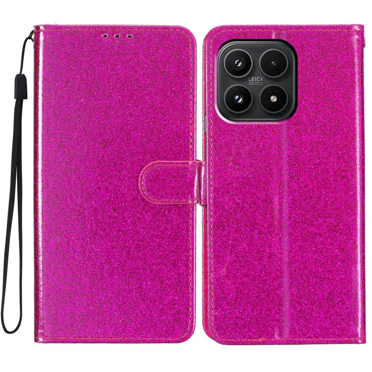 For Xiaomi 17 Glitter Powder Flip Leather Phone Case(Rose Red)