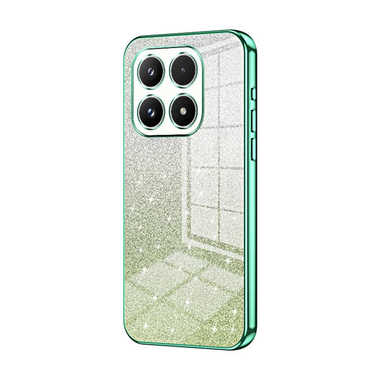 For Xiaomi 17 Gradient Glitter Powder Electroplated Phone Case(Green)