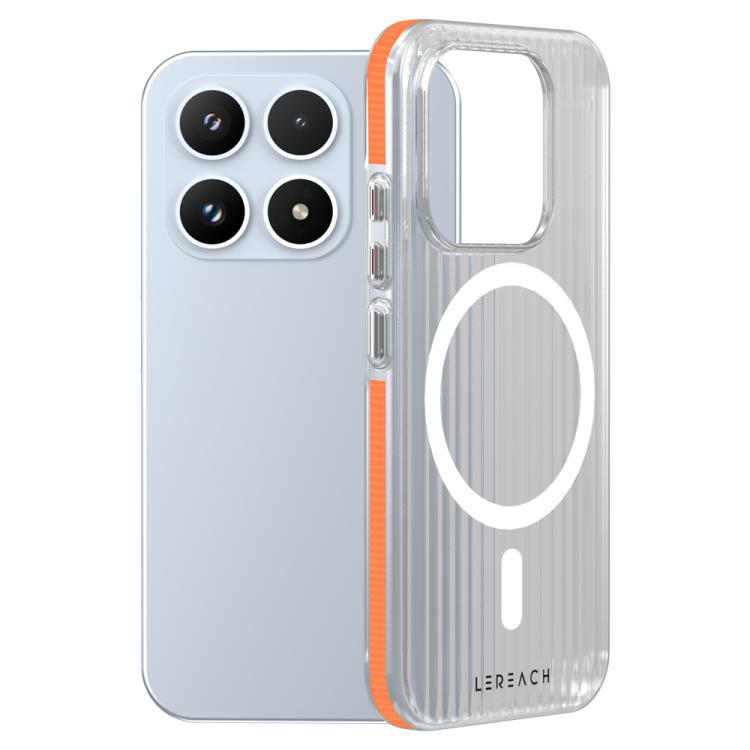 For Xiaomi 17 LeReach TOC Icicle Series Ice Mist Double-Sided Non-Slip Magnetic Phone Case(Orange)